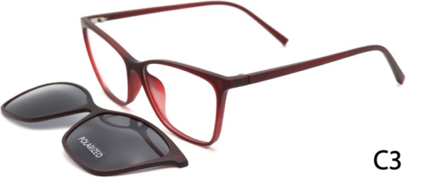 نظارات طبية شمسية للنساء | Eyzkare مجموعة بيزنس كليب اون - احمر