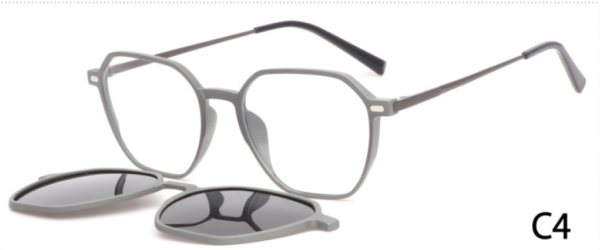 نظارة شمسية طبية للرجال شكل الإطار سداسي لون أبيض