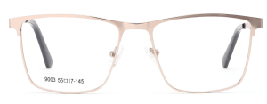 نظارة طبية رجالية بإطار معدني مستطيل ذهبي EyzKare تيتان إيدج