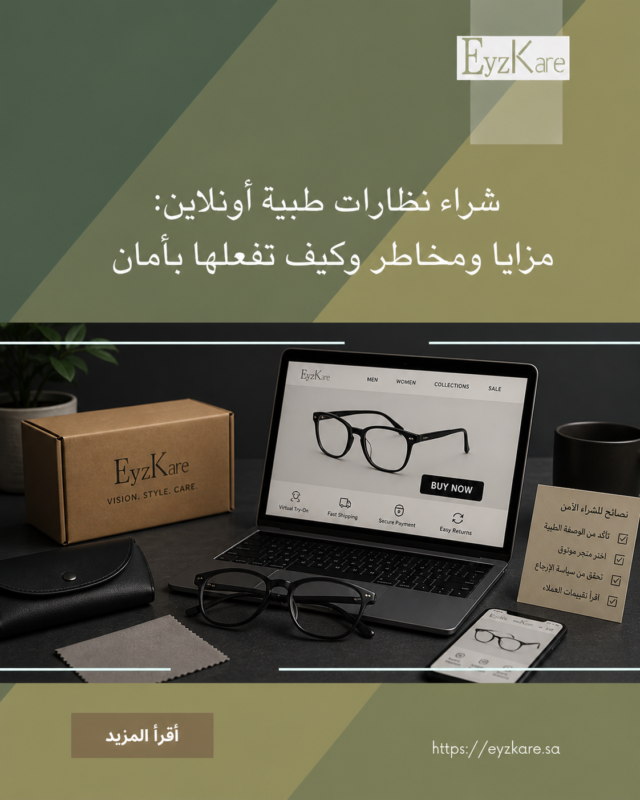 شراء نظارات طبية اونلاين: مزايا ومخاطر وكيف تفعلها بأمان