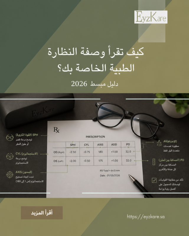 كيف تقرأ وصفة النظارة الطبية الخاصة بك؟ شرح الرموز والأرقام بسهولة